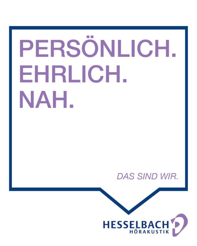 💙💜 Persönlich. Ehrlich. Nah.

Diese drei Werte stehen bei Hesselbach Hörakustik im Mittelpunkt unserer täglichen Arbeit. Denn gutes Hören beginnt für uns mit echtem Zuhören – mit Zeit, Verständnis und individueller Beratung. 👂

👉 Unser Ziel: Sie nicht nur technisch optimal zu versorgen, sondern Sie menschlich zu begleiten – vom ersten Gespräch bis zur langfristigen Betreuung.

Sie möchten uns kennenlernen? Wir sind gerne für Sie da. 🤝

#HesselbachHörakustik #Werte #Persönlich #Ehrlich #Nah #Hörakustik #Beratung #Vertrauen #GutesHören